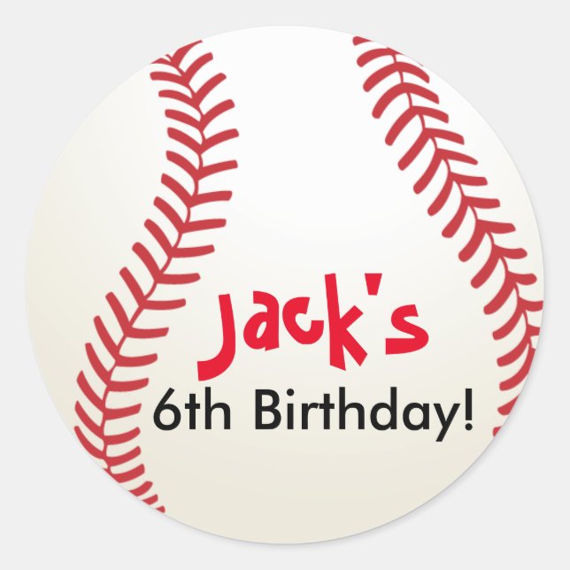 Pegatinas de cumpleaños del fiesta de béisbol Spor (Anverso)