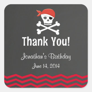 Pegatinas de cumpleaños del pirata Chalkboard
