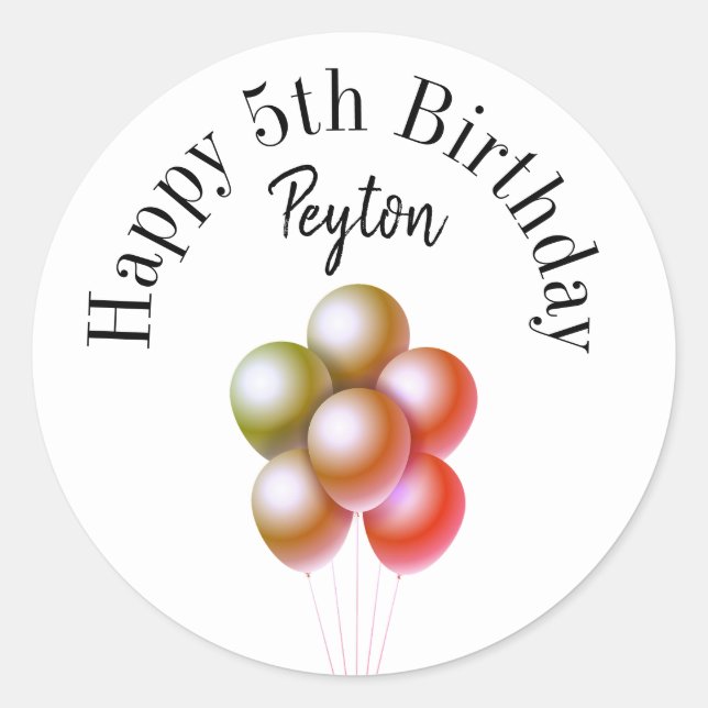 Pegatinas de cumpleaños felices (Anverso)