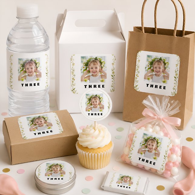 Pegatinas de Cumpleaños Floral para Niñas (Subido por el creador)