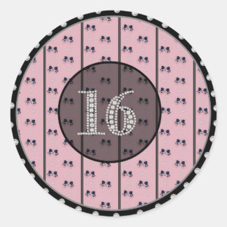 Pegatinas de cumpleaños Glitzy Sweet 16