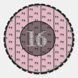 Pegatinas de cumpleaños Glitzy Sweet 16