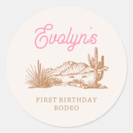 Pegatinas de cumpleaños occidentales rosados