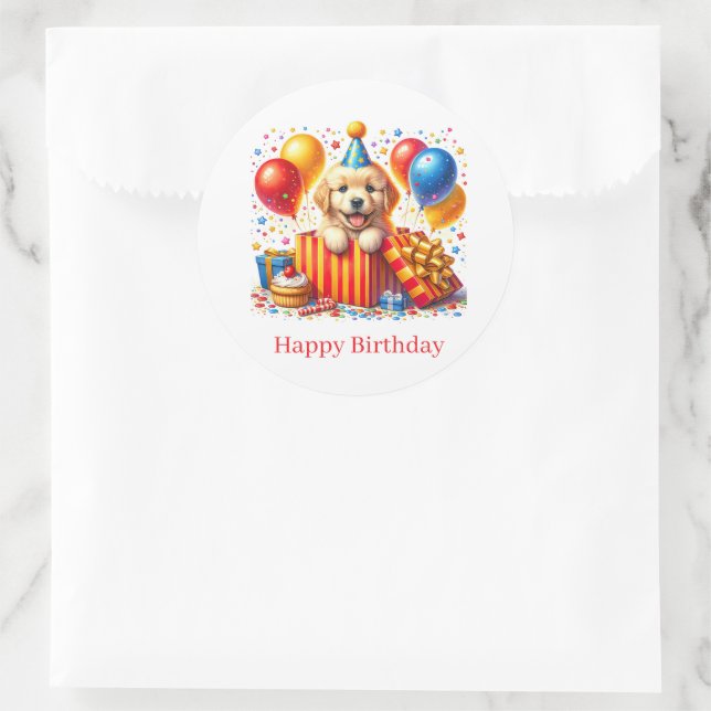 Pegatinas de cumpleaños para cachorros (Bolso)