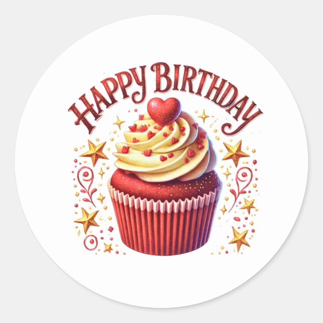 Pegatinas de cumpleaños para cupcakes (Anverso)