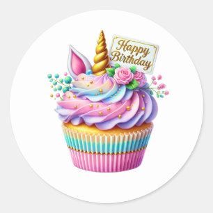 Pegatinas de cumpleaños para cupcakes