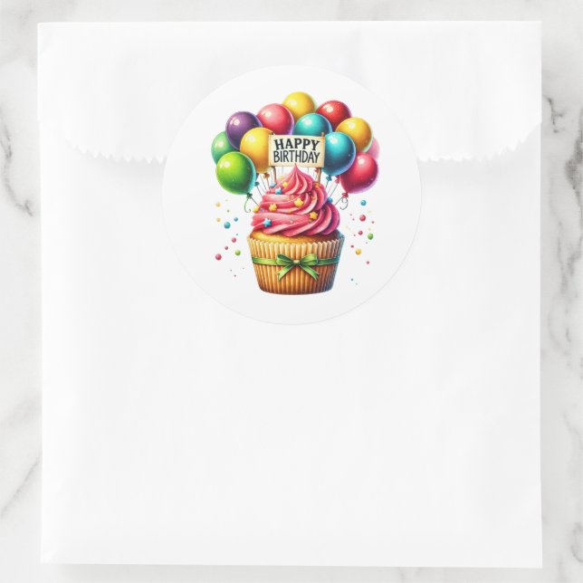 Pegatinas de cumpleaños para cupcakes (Bolso)