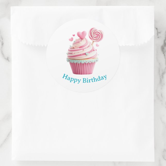 Pegatinas de cumpleaños para cupcakes (Bolso)