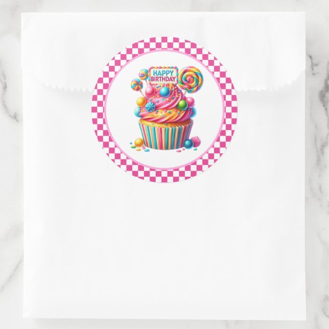 Pegatinas de cumpleaños para cupcakes (Bolso)