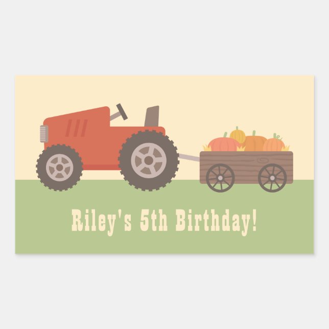 Pegatinas de cumpleaños para niños con calabaza y  (Anverso)