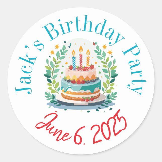 Pegatinas de cumpleaños personalizados (Anverso)