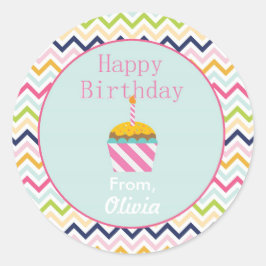 Pegatinas de cumpleaños personalizados de Confetti