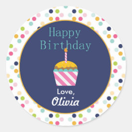 Pegatinas de cumpleaños personalizados de Confetti