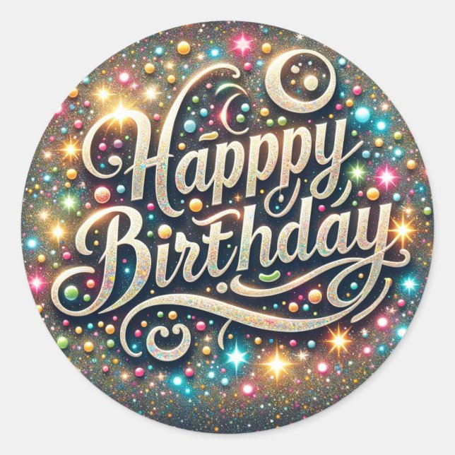 Pegatinas de cumpleaños - por favores y regalos de (Anverso)