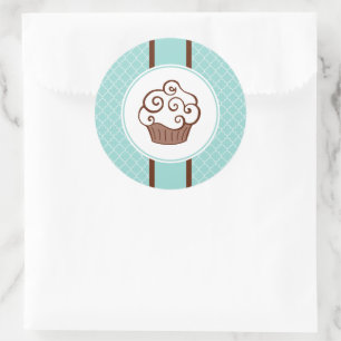 Pegatinas de Cupcake Aqua Lace