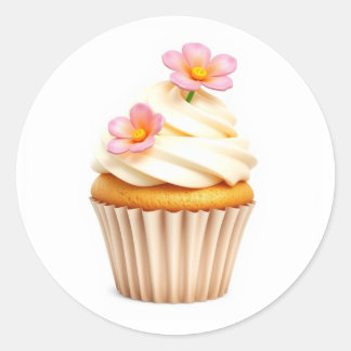 Pegatinas de Cupcake de Flor Adorable