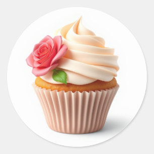 Pegatinas de Cupcakes de Flor Adorable