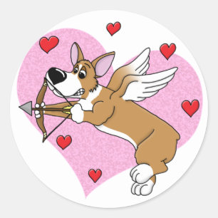 Pegatinas de Cupid Corgi