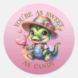 Pegatinas de Cute Alligator Valentines