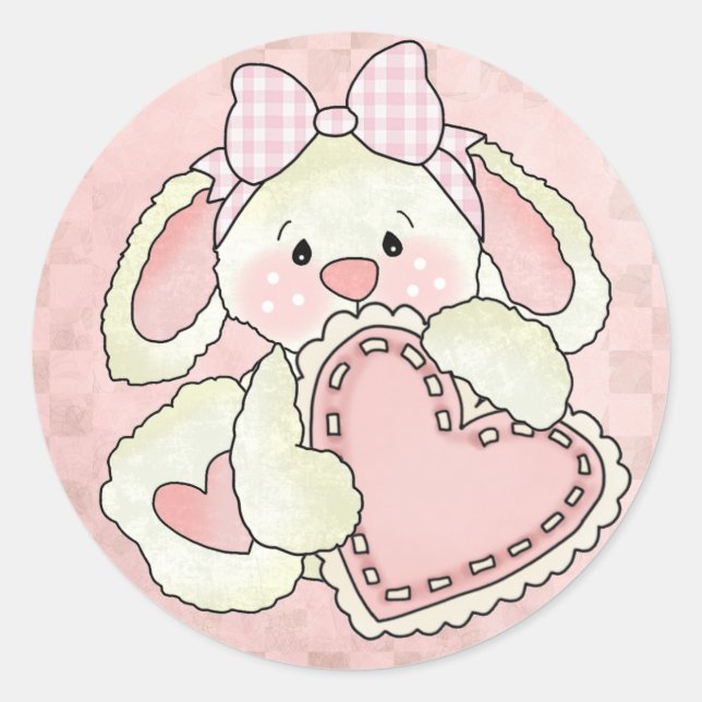 Pegatinas de Cute Bunny Valentine (Anverso)