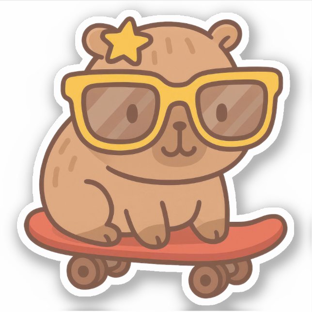 Pegatinas de Cute Capybara Vinyl (Anverso)