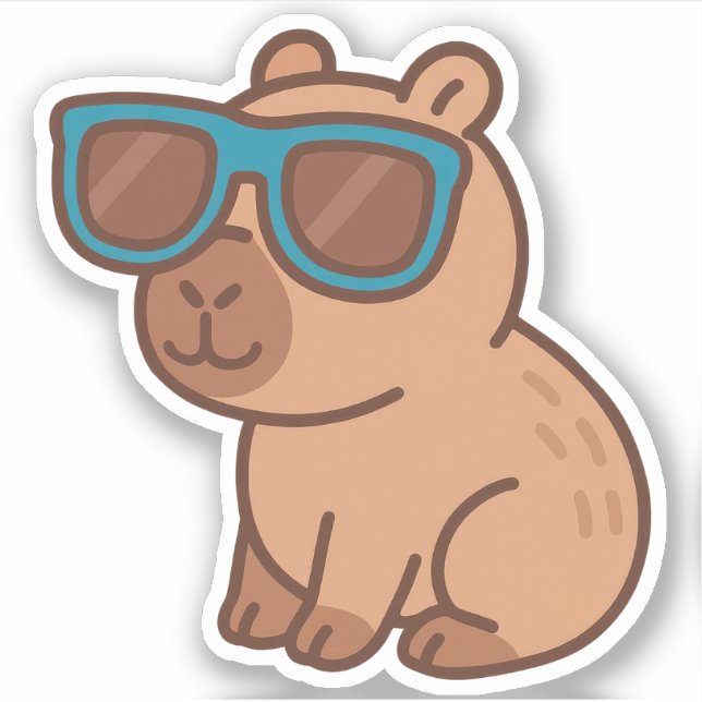 Pegatinas de Cute Capybara Vinyl (Anverso)