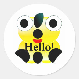 Pegatinas de Cute Face Hello
