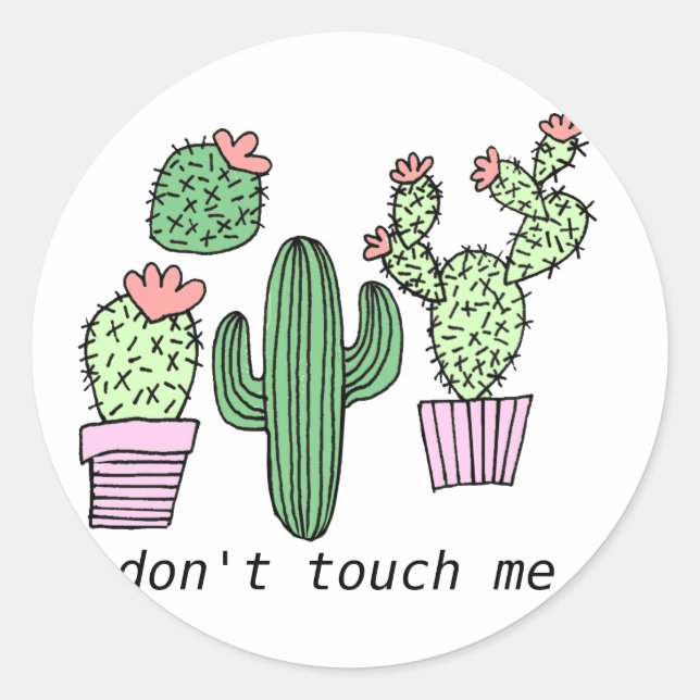Pegatinas de Cute Funny Cactus (Anverso)