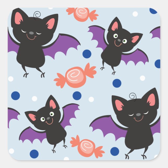 Pegatinas de Cute Halloween Bats (Anverso)