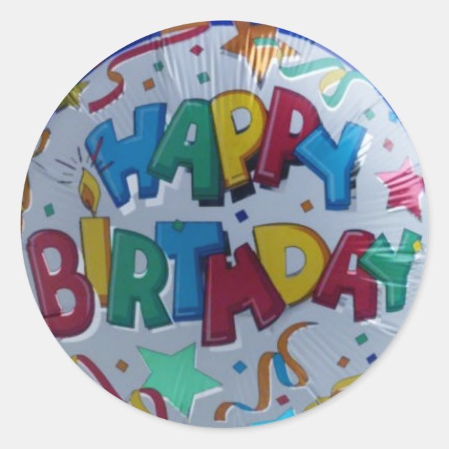 Pegatinas de Cute Happy Birthday (Anverso)
