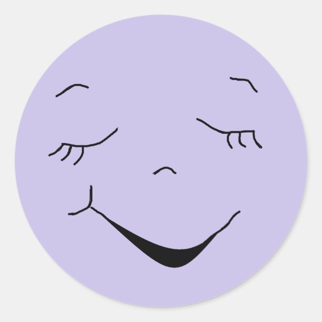 Pegatinas de Cute Happy Purple Silly Face (Anverso)