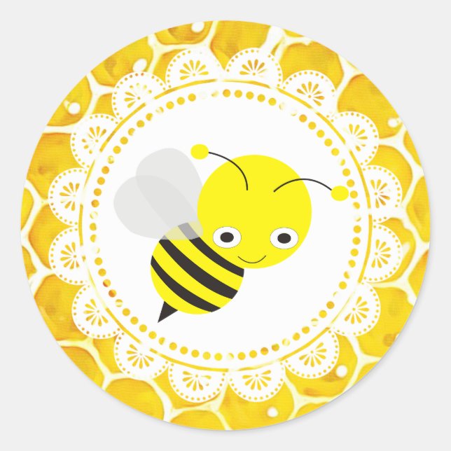 Pegatinas de Cute Honeybee Honeycomb (Anverso)