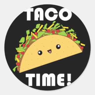 Pegatinas de Cute Kawaii Taco Time