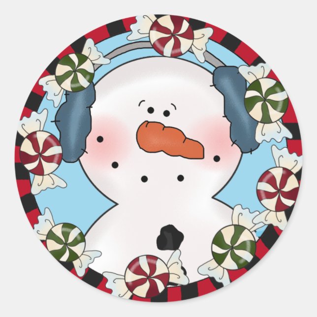 Pegatinas de Cute Snowman (Anverso)