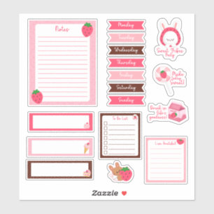 Pegatinas de Cute Strawberry Planner