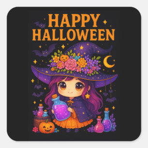 Pegatinas de Cute Witch Halloween