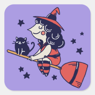 Pegatinas de Cute Witch Halloween