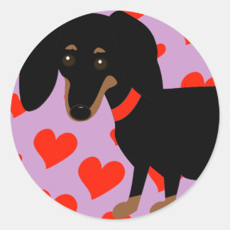 Pegatinas de Dachshund Hearts