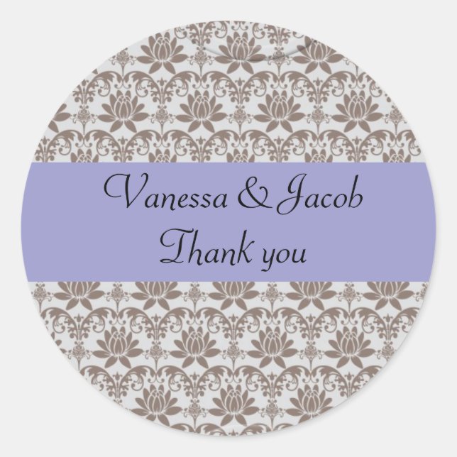 Pegatinas de damasco paisley personalizados (Anverso)