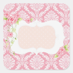 Pegatinas de damasco rosado