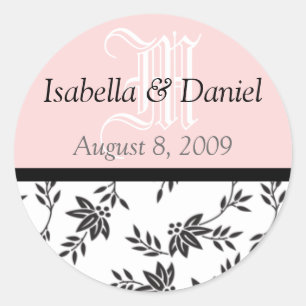 Pegatinas de Damask Monogramas Sellos de Regalos