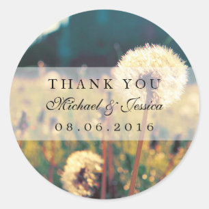 Pegatinas de Dandelion Flower Vintage Wedding Favo