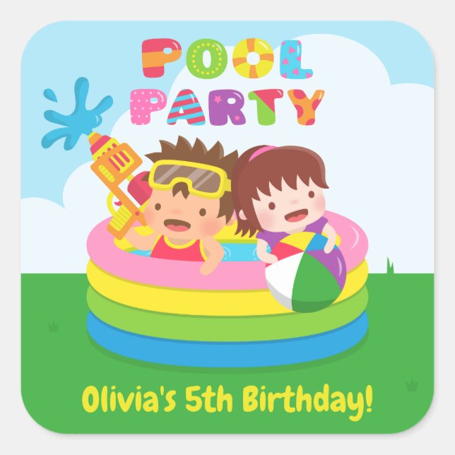 Pegatinas de decoración para fiesta de cumpleaños  (Anverso)