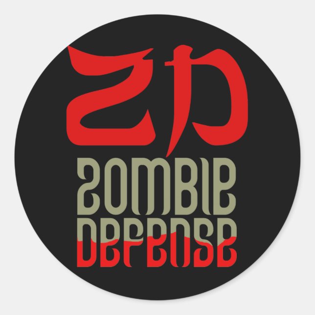 Pegatinas de Defensa zombis (Anverso)