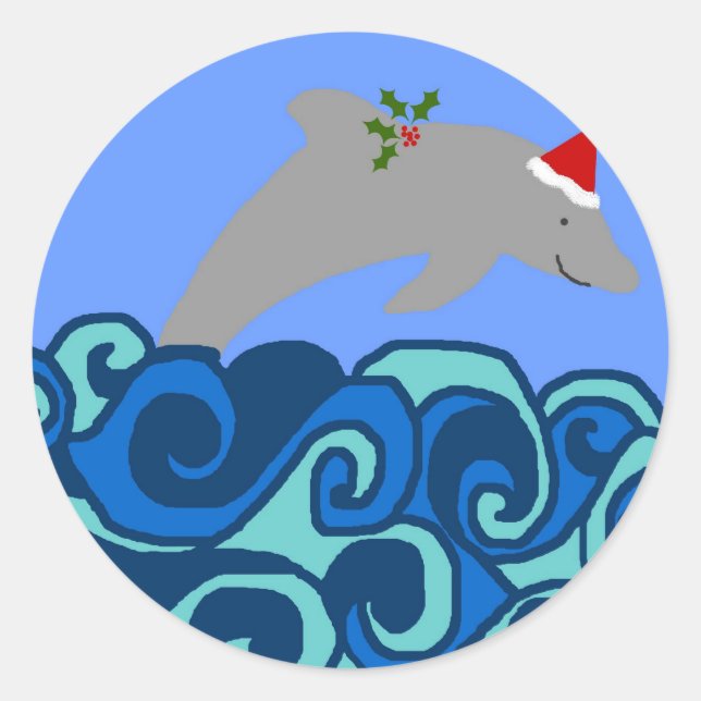 pegatinas de delfines navidades (Anverso)