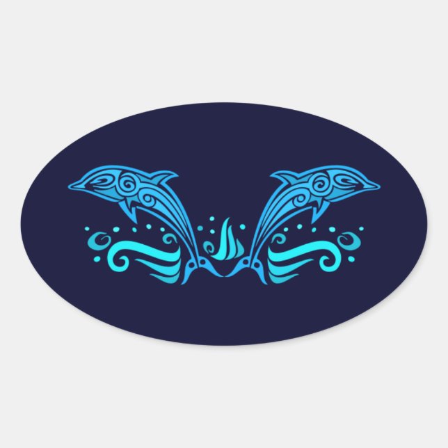 Pegatinas de delfines tribales (Anverso)