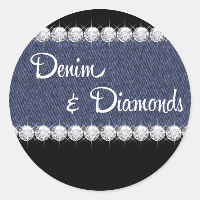 Pegatinas de Denim y Diamantes Elegantes (Anverso)