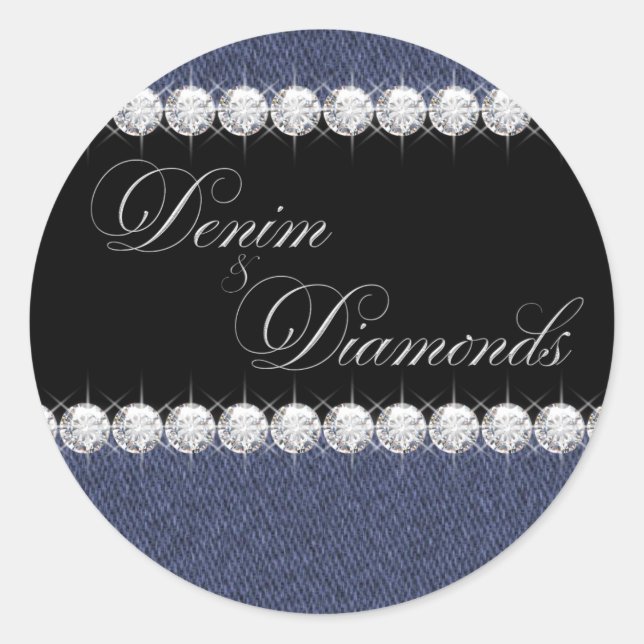 Pegatinas de Denim y Diamantes Elegantes (Anverso)