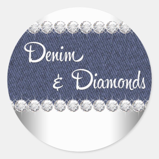 Pegatinas de Denim y Diamantes Elegantes (Anverso)