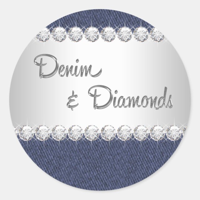 Pegatinas de Denim y Diamantes Elegantes (Anverso)